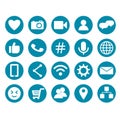Set of social media buttons for design - vector icons. Royalty Free Stock Photo